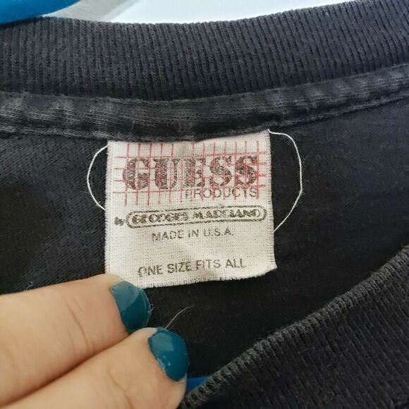 Vintage 1989 GUESS? USA Graphic T shirt Men's Single Stitch - Picture 2 of 7